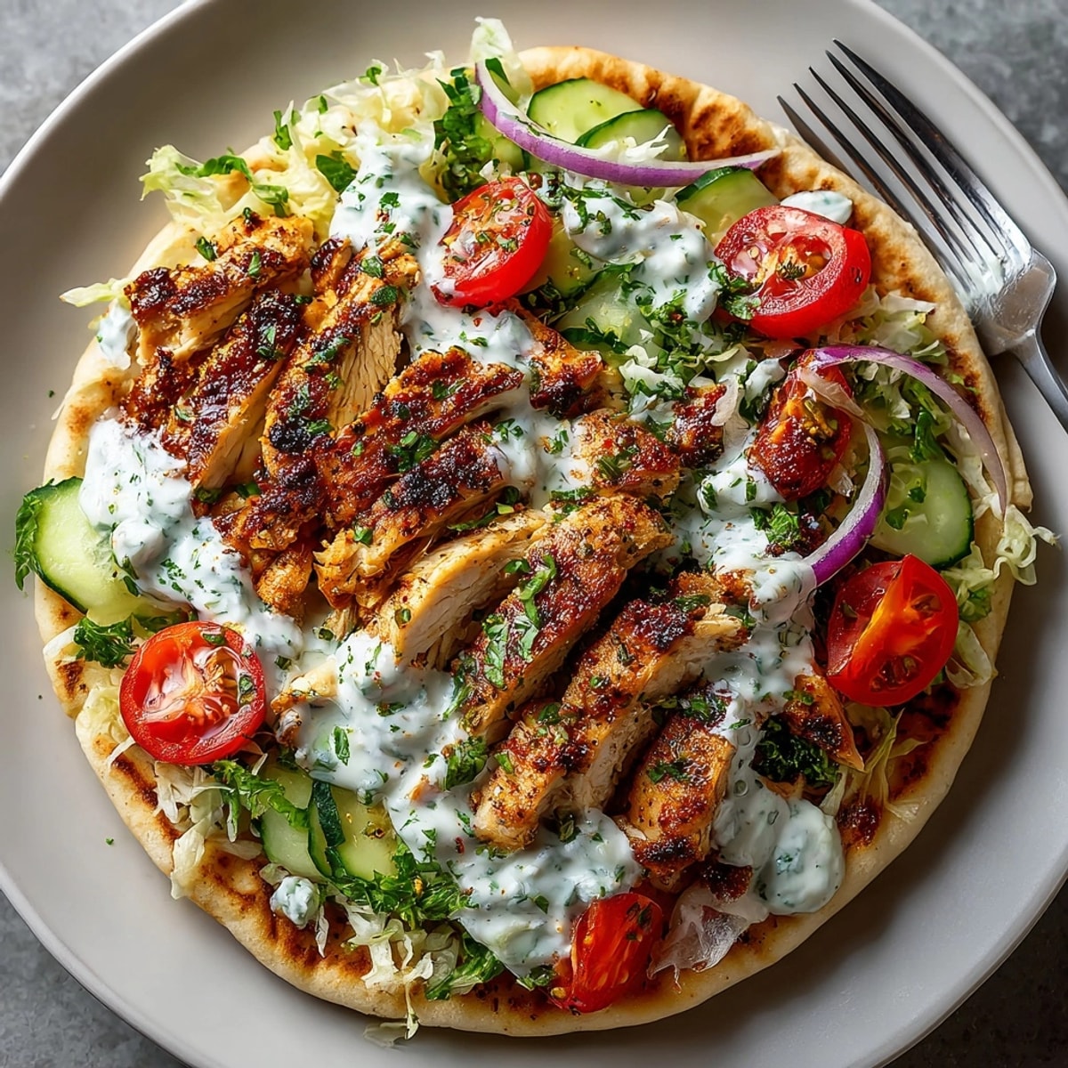 Flavorful Mediterranean Chicken Gyros recipe, ready to eat, perfect for a quick lunch.
