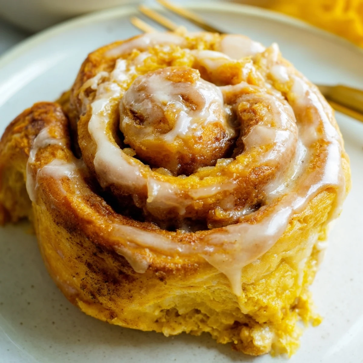 Fluffy Thanksgiving Sweet Potato Cinnamon Roll Dessert drizzled with creamy glaze, perfect for holidays.  