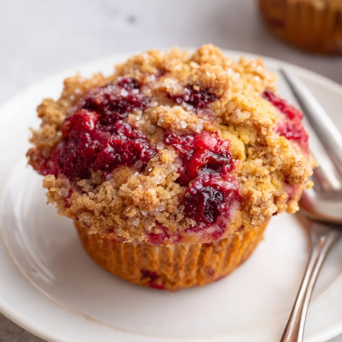 Ginger Cranberry Jelly Muffins