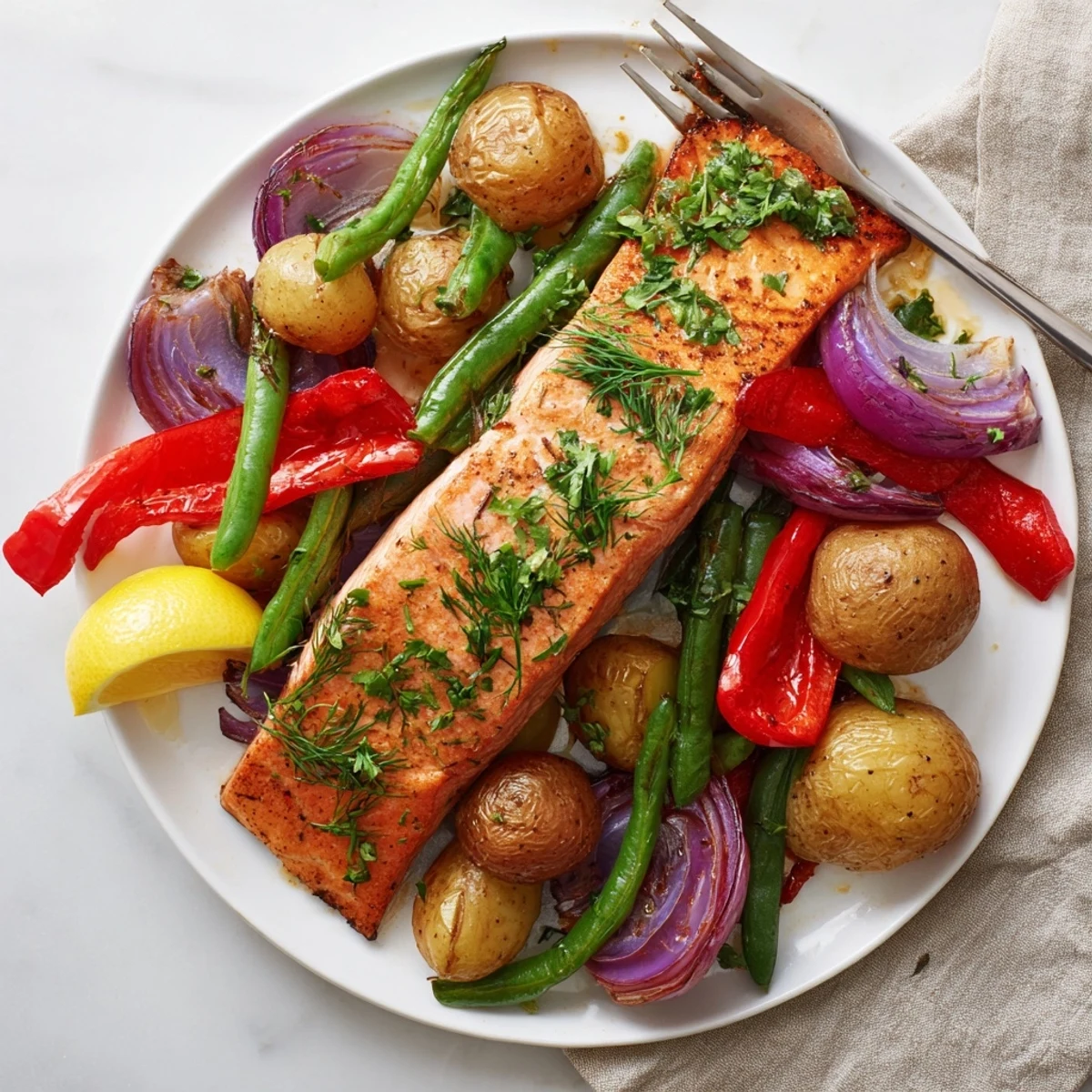 Lemon Herb Salmon Potatoes