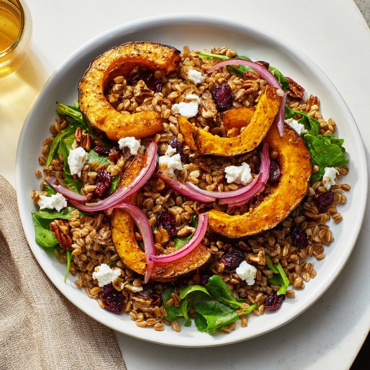 Farro Mustard Greens Salad