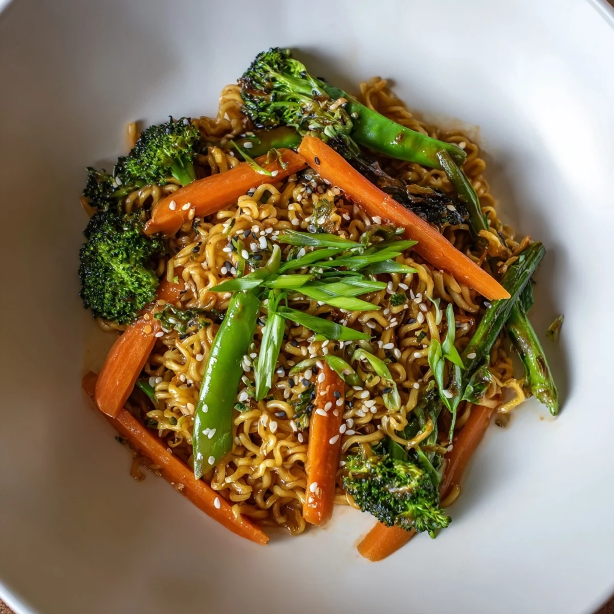 This quick Ramen Noodle Stir-Fry Remix features tender noodles with vibrant veggies, ready to enjoy.