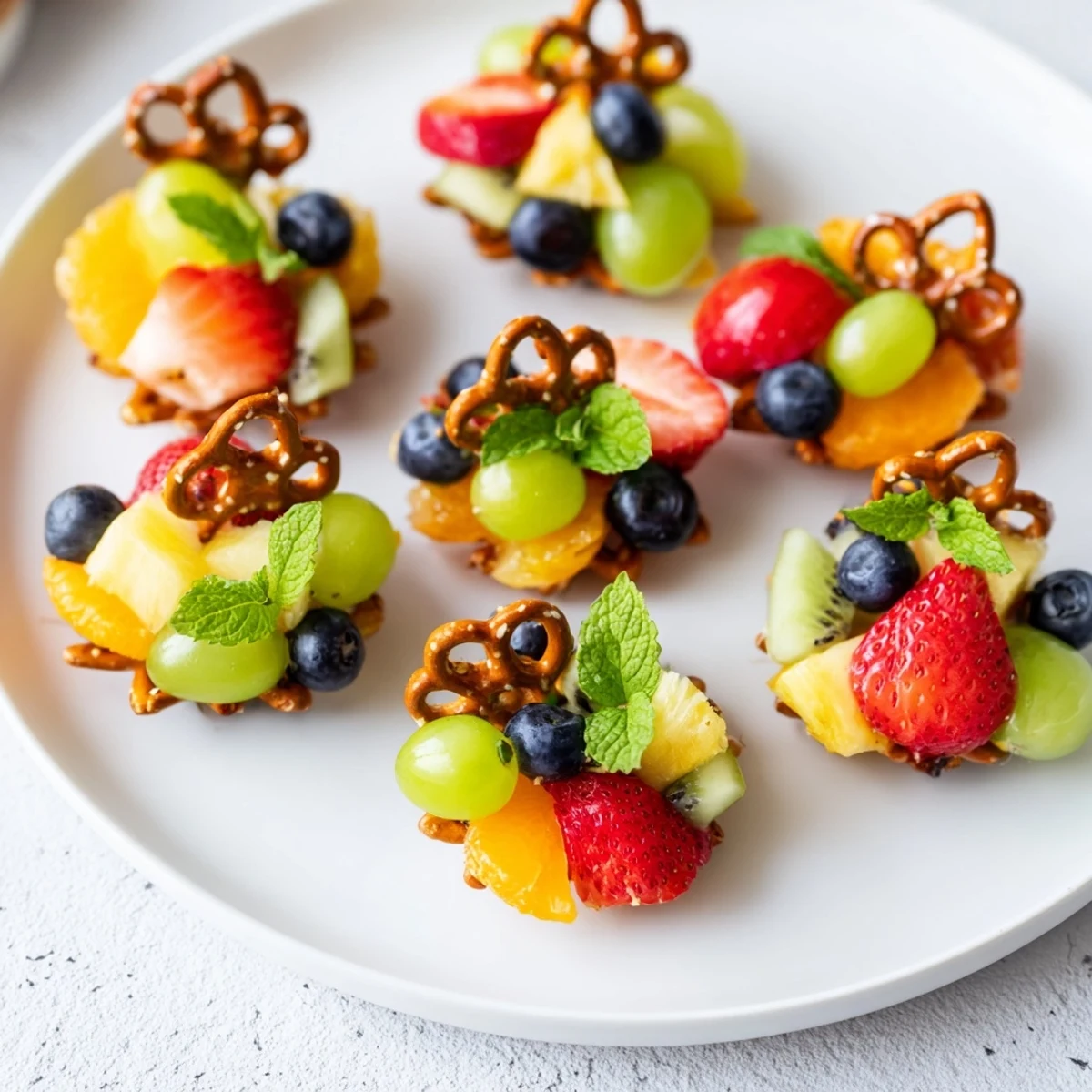 Fresh, juicy Ornament Fruit Medley arrangement, with grapes, kiwi, and strawberries resembling festive ornaments.