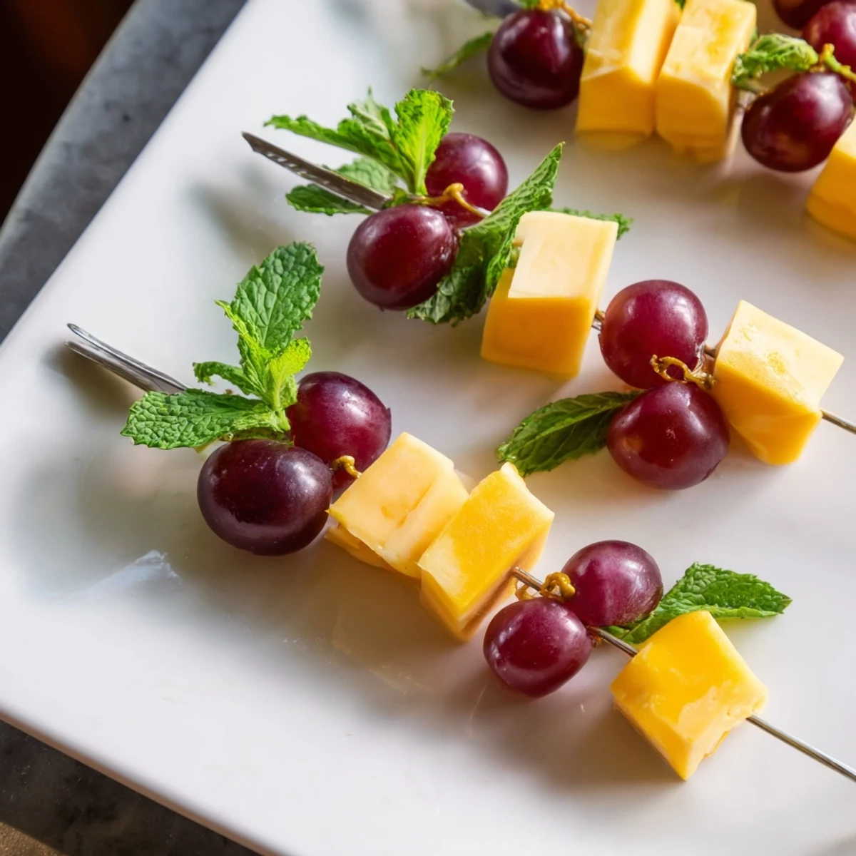 Cheese and Grape Skewers
