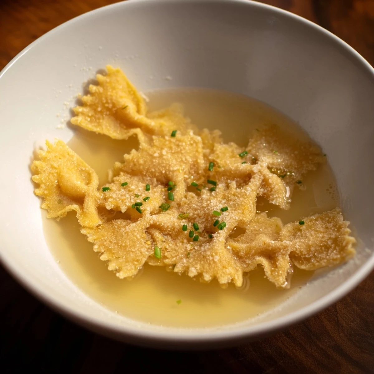 A savory spoonful of pasta chip cereal, offering a comforting, umami-rich breakfast alternative.