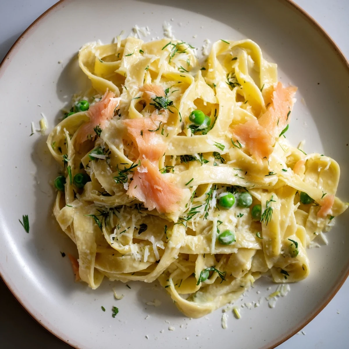 A bowl of fresh Creamy Dill Pasta, showcasing the vibrant dill and lemon flavors.