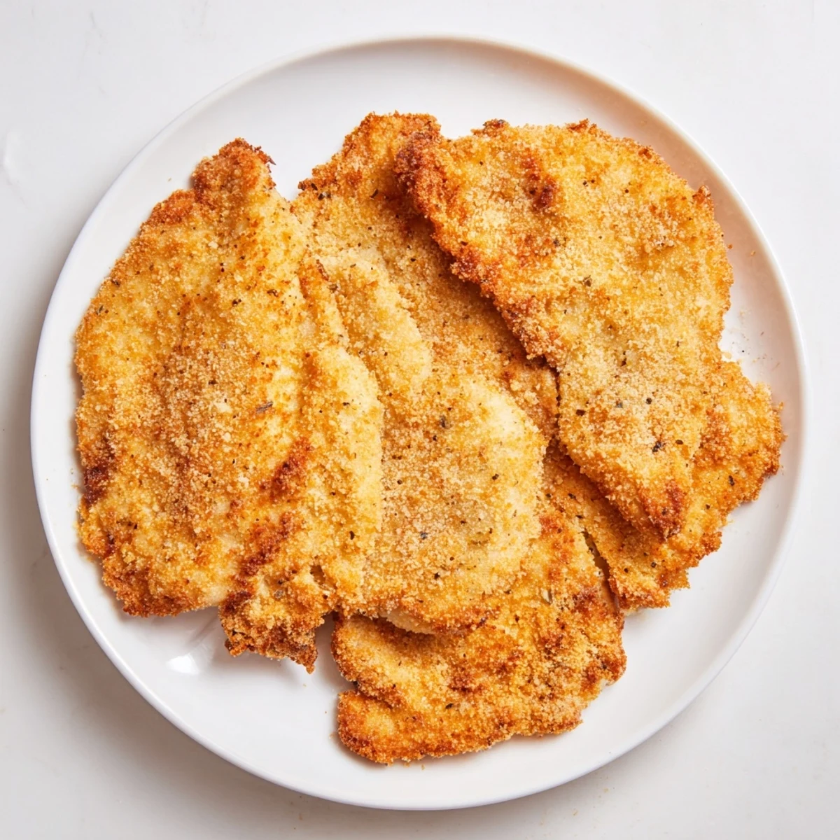 Freshly cooked air fryer chicken cutlets, juicy inside with a satisfying crunch, a delicious meal.