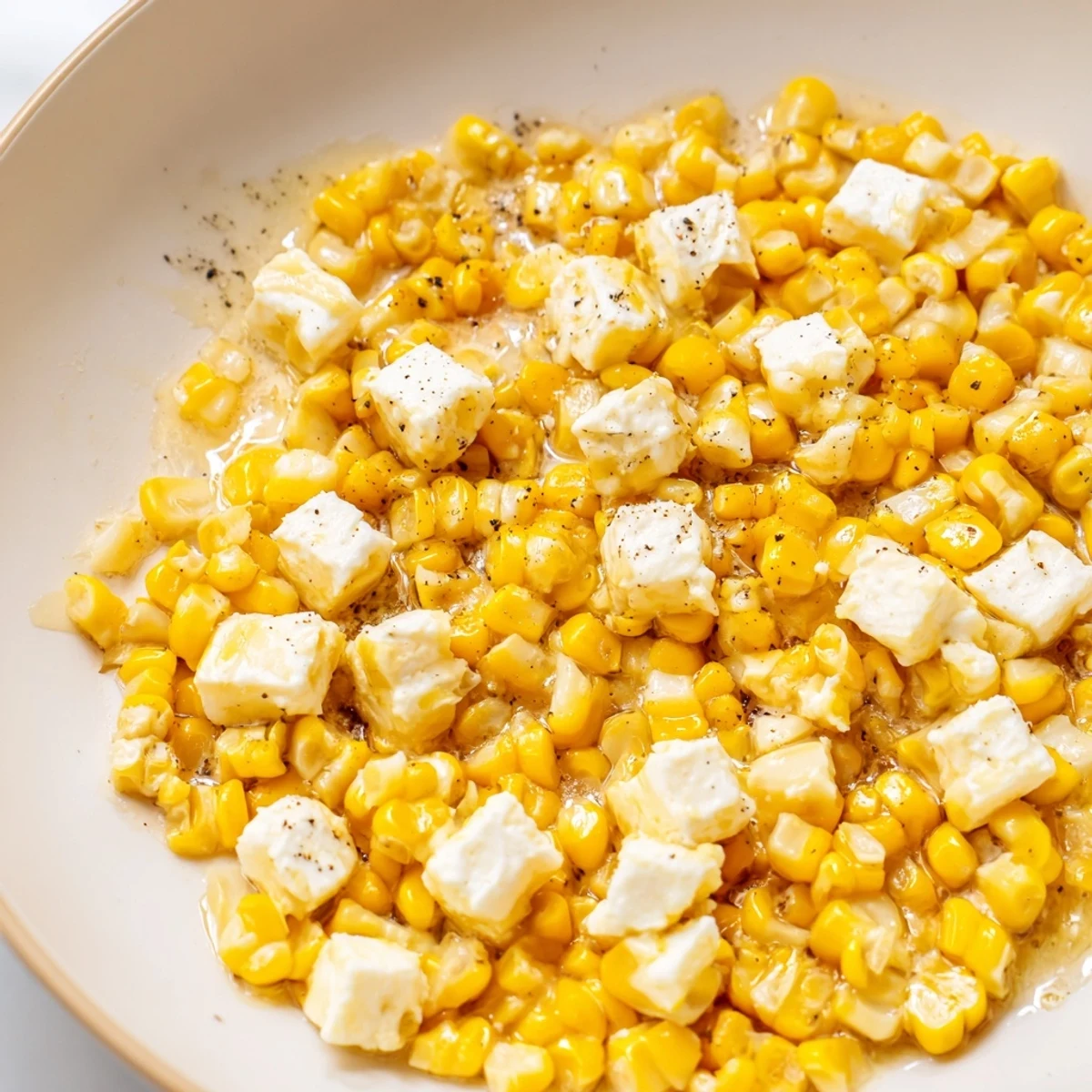 Golden, creamy Honey Butter Skillet Corn sizzling in a cast iron skillet alongside a wooden spoon.