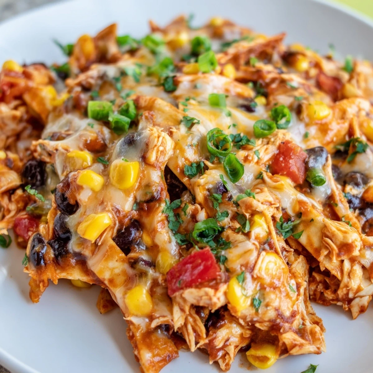 Imagine digging into a delicious Chicken Enchilada Skillet filled with tender chicken and melted cheese, ready to enjoy.