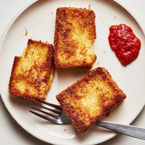 Golden, crispy Air Fryer Mozzarella Stick Grilled Cheese Fingers alongside warm marinara sauce, a perfect appetizer.