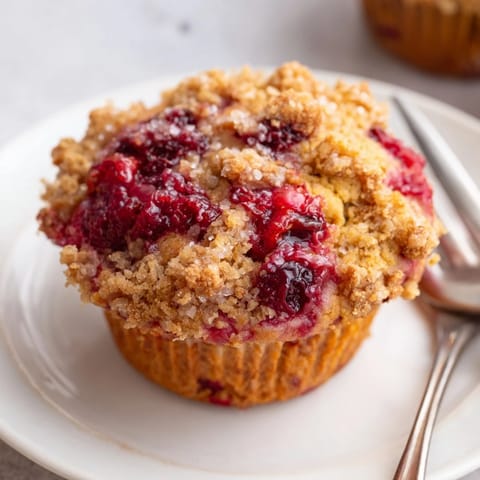 Ginger Cranberry Jelly Muffins