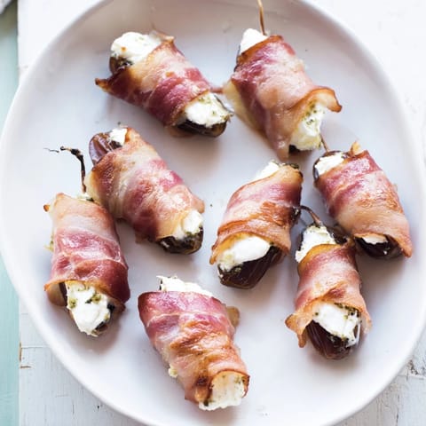 Bacon Wrapped Dates Goat Cheese