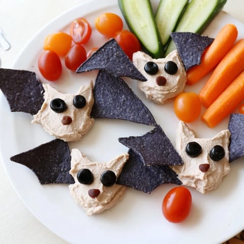 Spooky Bat Bean Dip Platter