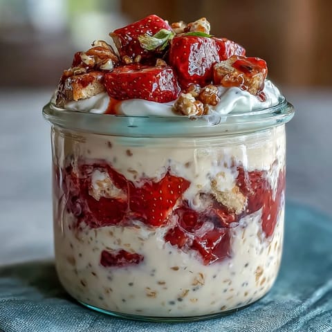 Strawberry Shortcake Overnight Oats