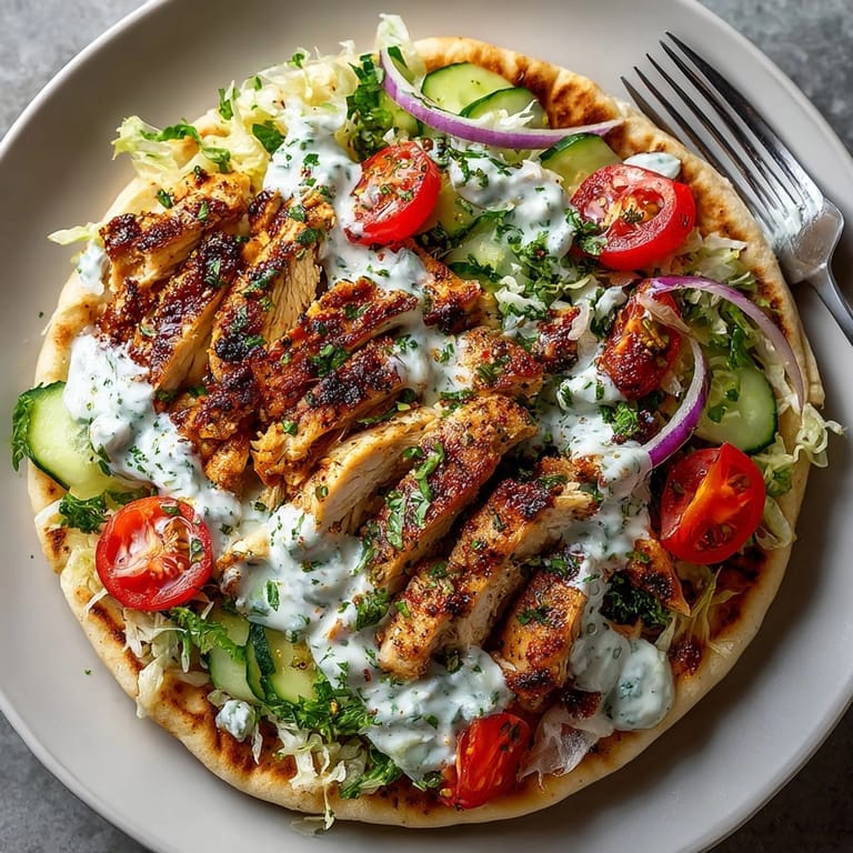 Flavorful Mediterranean Chicken Gyros recipe, ready to eat, perfect for a quick lunch.