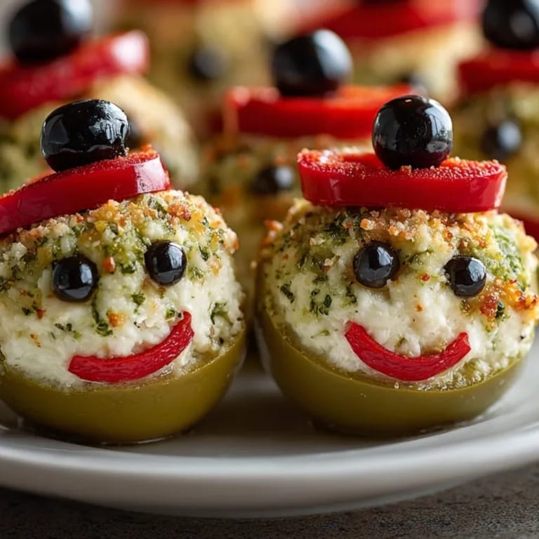Ghoulishly green Eyeball Stuffed Olives recipe; a fun, creepy Halloween party snack.