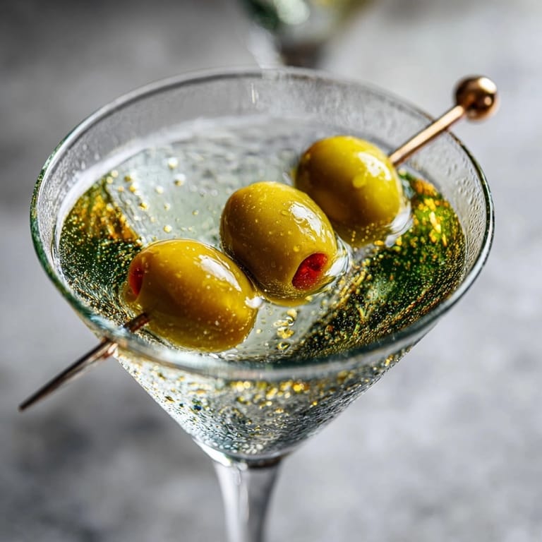 Making a bold Filthy Martini, swirled and ready to strain, a sophisticated cocktail.