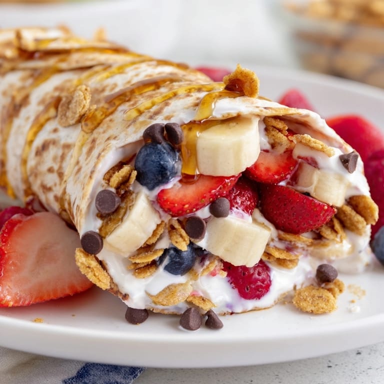 Sweet and crunchy: homemade Cinnamon Toast Crunch breakfast wraps ready for a quick morning meal.