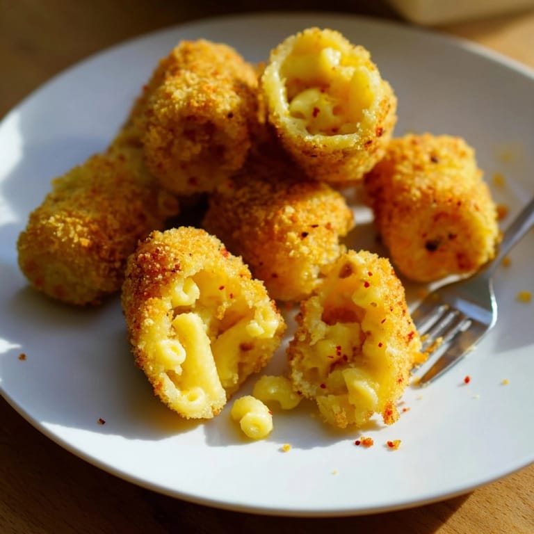 Homemade Mac and Cheese Stuffed Onion Rings—easy recipe for a crowd-pleasing appetizer.