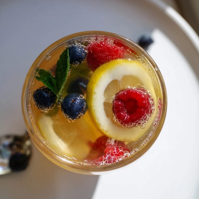 Colorful glasses of fruity kombucha mocktails garnished with fragrant herbs await you.