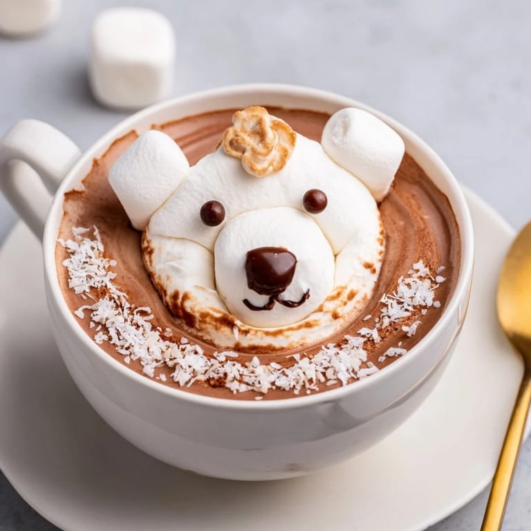 Cozy winter scene: a delicious Polar Bear Hot Chocolate Platter, perfect for sharing with friends and family.