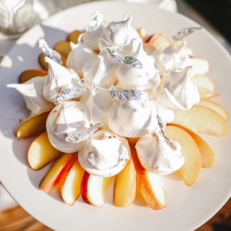 Heavenly display: Experience "The Pearly Gates" with brie, white peaches, and silver leaf for an appetizer.