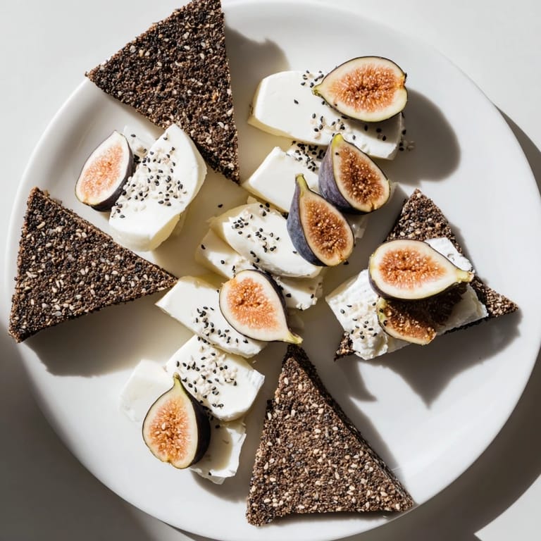 This Black and White Formal Affair appetizer photo shows a visually striking arrangement with fresh mozzarella and figs.