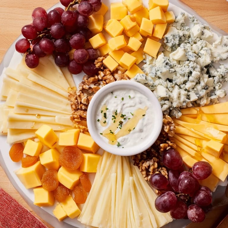 This fabulous The Celtic Cross Cheese Platter features a variety of cheeses, fruit, and crackers for a fun appetizer.
