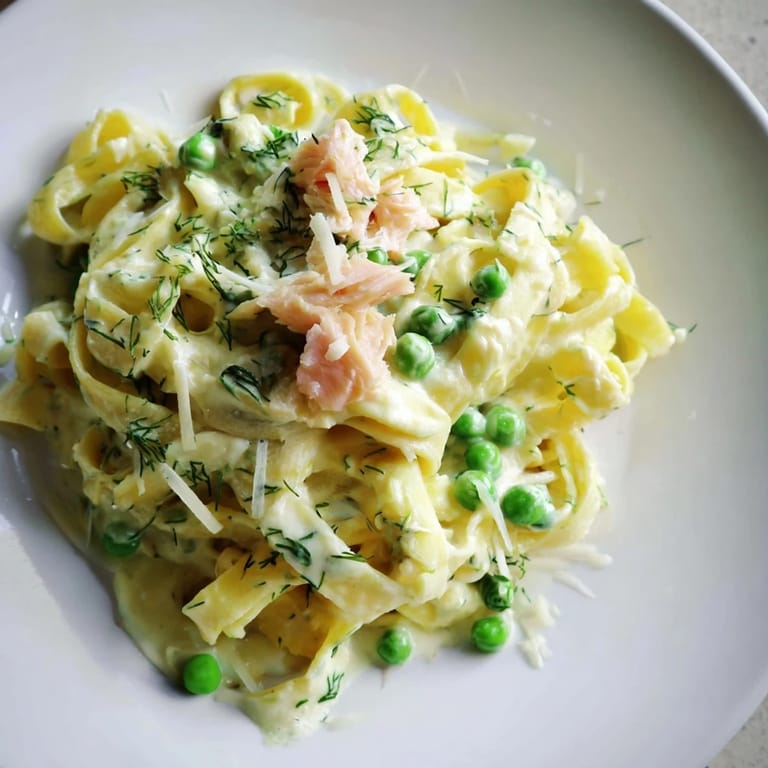 Tender pasta coated in creamy sauce, with chopped dill—a flavorful Creamy Dill Pasta dish.