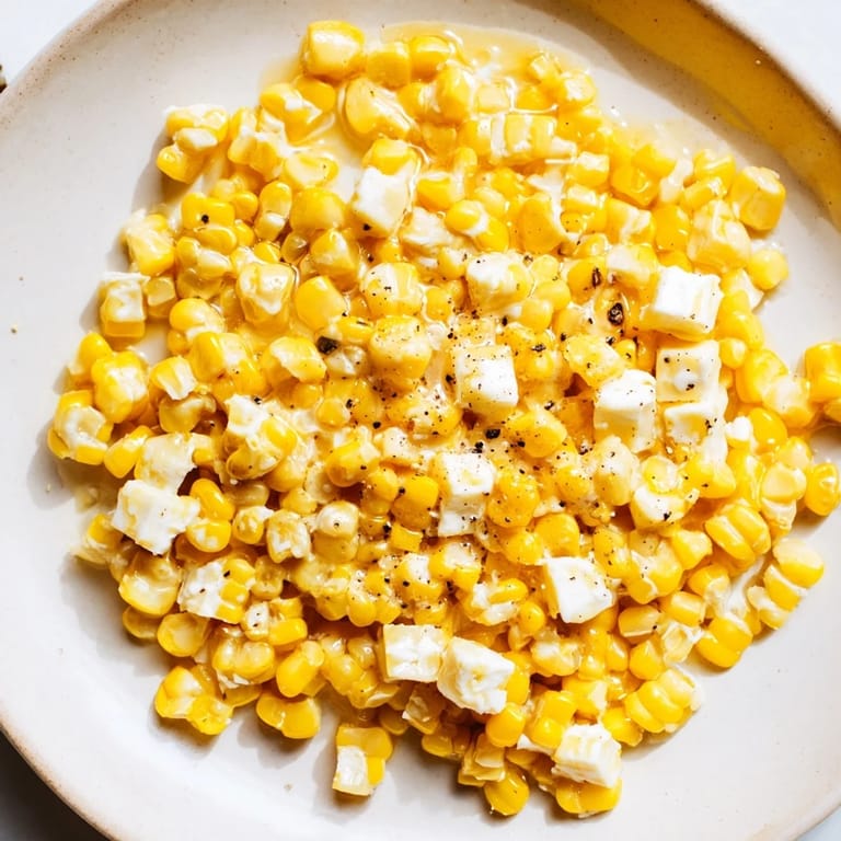 Close-up of sweet, perfectly cooked Honey Butter Skillet Corn, ready for serving during dinner.