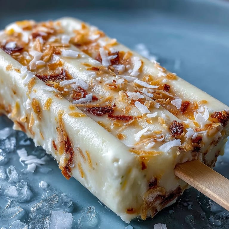 Zesty lime and sweet mango blend with Greek yogurt and coconut for a tropical popsicle delight.