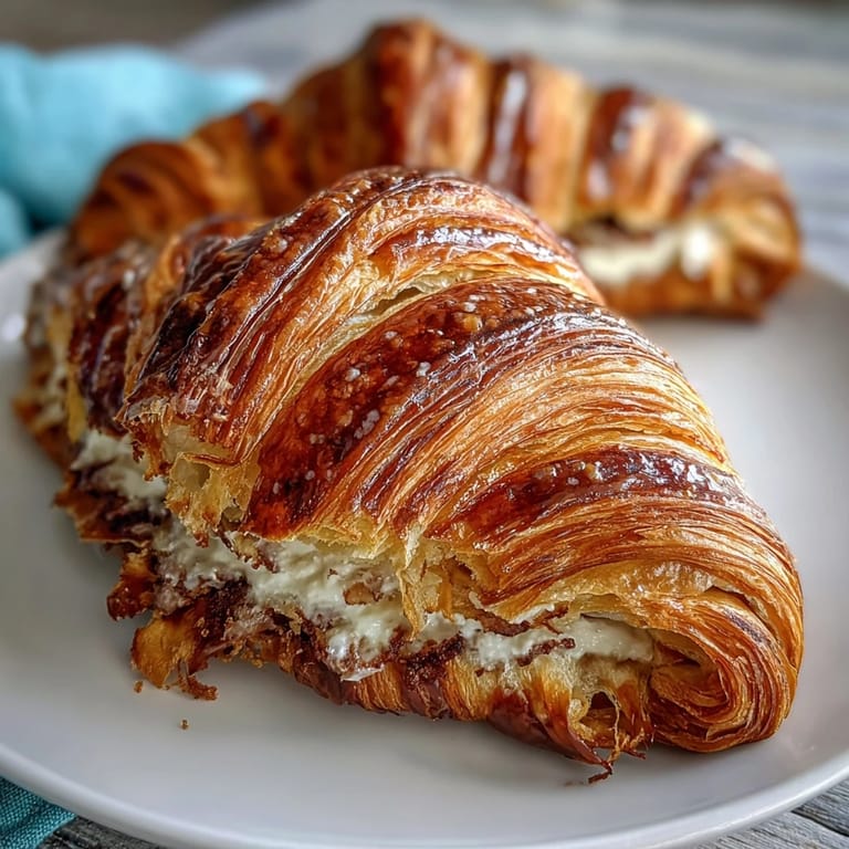 Freshly baked sourdough croissants with a golden, crisp exterior and soft, flaky interior, ideal for pairing with coffee.