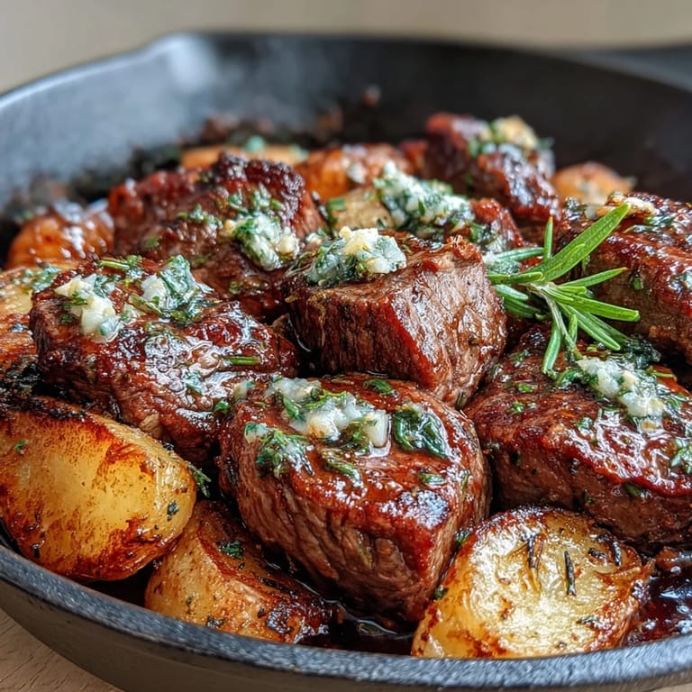Garlic Butter Steak & Potato Skillet served hot, ready for a weeknight family dinner.