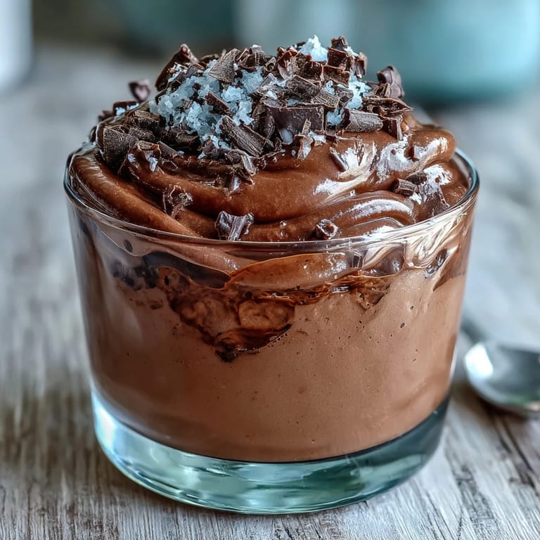 Silky high-protein chocolate mousse made with cottage cheese, sweetened with maple syrup and vanilla for a guilt-free treat.