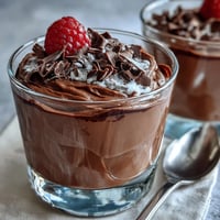Creamy cottage cheese chocolate mousse with rich cocoa and melted dark chocolate, topped with fresh berries.